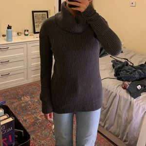 Waffled dark grey sweater